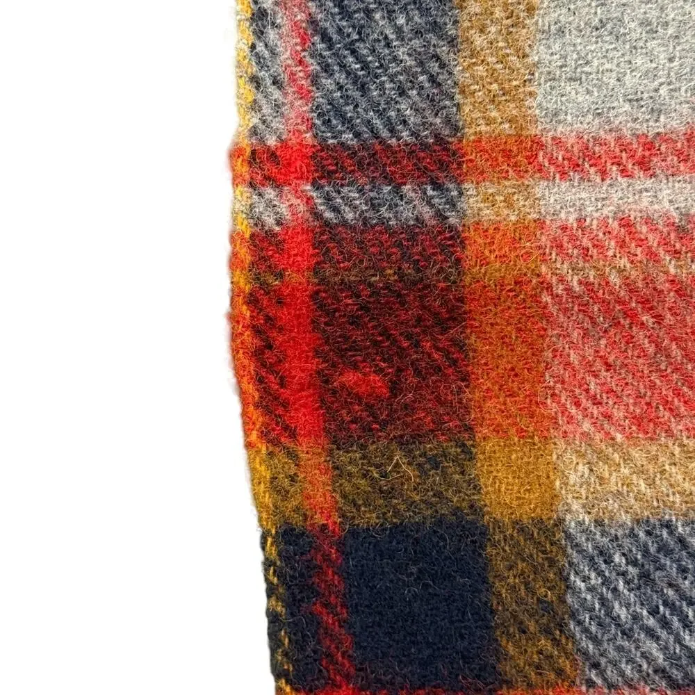 vintage pendleton pure virgin wool throw blanket made in usa red flannel 66